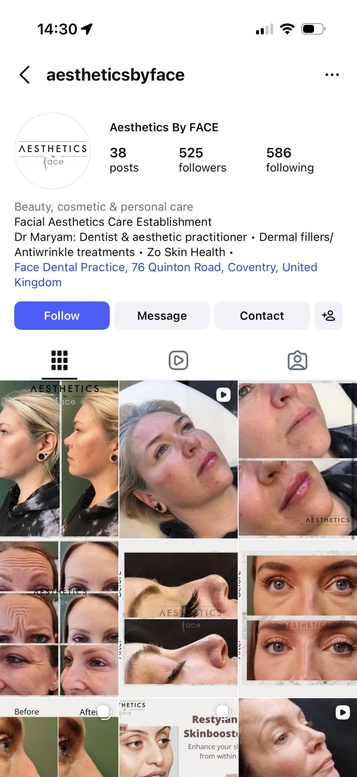 Aesthetics by Face social media