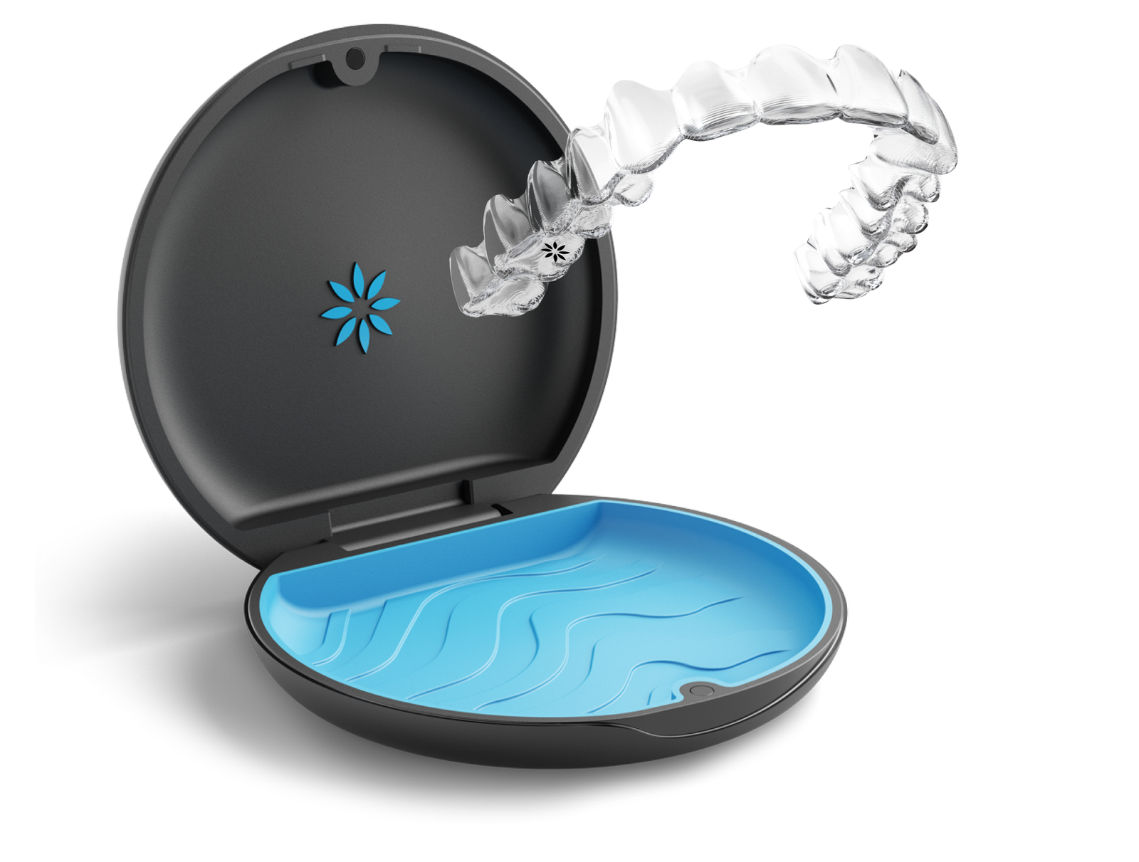 Invisalign clear aligners in protective case